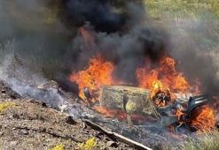 Takla atıp ters dönerek alev alan otomobildeki 5 kişi yaralandı