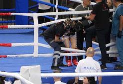 Kick Boks Milli Takım seçmelerinde kadın sporcu ringde fenalaştı