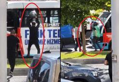 Motokuryeden yol verme tartışmasında minibüse kasklı saldırı; o anlar kamerada