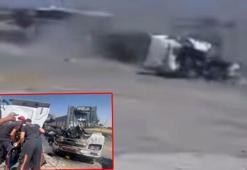 Şanlıurfa’da TIR’ın kamyona çarptığı ölümlü kaza kamerada