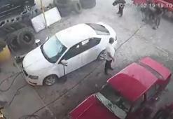 Hava basılırken itfaiye aracının lastiği patladı; 1 yaralı