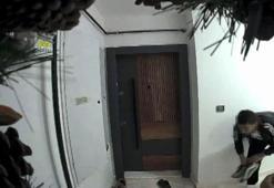 Başakşehir’de apartmandaki ayakkabı hırsızlığı kamerada
