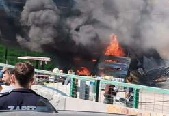 Bodrum'da yapı marketin deposunda yangın; 1 yaralı