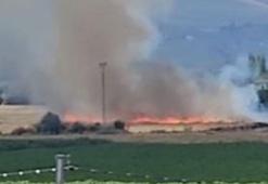 Kayseri’de anız yangını; 7 dönümlük alan zarar gördü