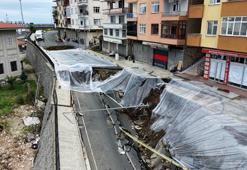 Rize’de çöken yolda önlem