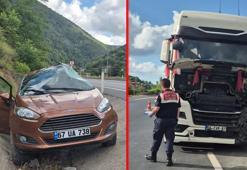 TIR ile çarpışan otomobildeki çift öldü