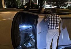 Kayseri’de yan yatan hafif ticari aracının içine girip 1 saat eşya topladı