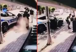 Fatih'te polis aracının motosiklete çarptığı kaza kamerada: 2'si polis 3 yaralı