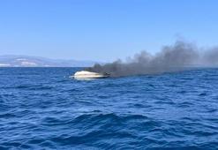 Didim açıklarında tekne yangını: 2 kişi denizden kurtarıldı