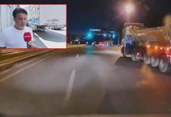 Esenyurt'ta otoyolda 2 hafriyat kamyonu, servis aracını sıkıştırdı: Tanımam etmem, makasa aldılar