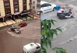 Ankara'da sağanak sele neden oldu; araçlar sürüklendi