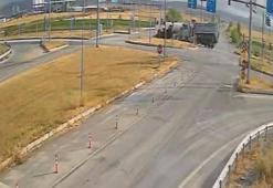 Çorum'da iki TIR'ın çarpıştığı kaza kamerada