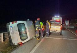 Kastamonu’da orta refüje devrilen hafif ticari araçta kimse bulunamadı