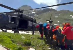 Verçenik Dağı'nda yaralanan dağcı, ekipler tarafından kurtarıldı