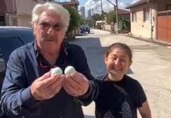 Yolu şaşıran oyuncu Erdal Özyağcılar’a yolu tarif edip, mavi yumurta verdi
