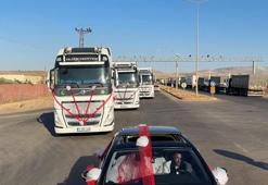 Hatay’da TIR'larla düğün konvoyu