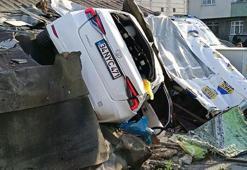 Arnavutköy'de otomobil gecekonduya çarptı: 5 yaralı