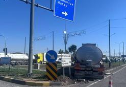 Tankerle hafif ticari araç çarpıştı: 1 yaralı