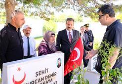 Şehit Bedirhan bebek ve annesi kabirleri başında anıldı