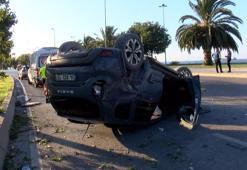 Kartal’da otomobil refüjdeki ağaca çarpıp takla attı: 1 yaralı