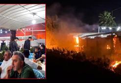 Yangını fark etmeden düğüne devam ettiler; o anlar kamerada