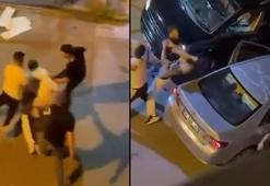 Çekmeköy'de sürücülerin tekmeli yumruklu yol verme kavgası kamerada