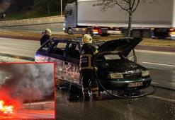 Eskişehir’de seyir halinde alev alan otomobilin sürücüsü yaralandı