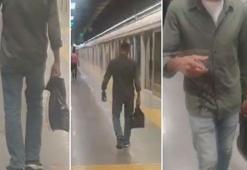 Gaziosmanpaşa'da metro durağında sigara tartışması kamerada