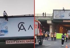 Şişli’de üst geçide çıktı müzakereci polis tarafından ikna edilerek aşağı indirildi