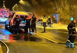 Bolu Dağı Tüneli’nde alev alan otomobil yandı