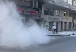 Banka şubesinin güç kaynağı alev aldı