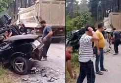 Hatay’da yayla yolunda hafriyat kamyonuyla otomobil çarpıştı; 9 yaralı
