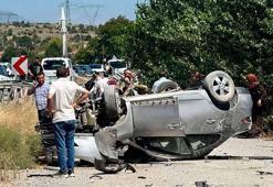 Kastamonu’da bariyerlere çarpan otomobil takla attı: 6 yaralı