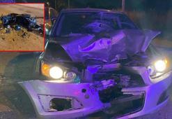 Bursa'da otomobille çarpışan motosikletin sürücüsü ağır yaralandı