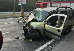 Sarıyer’de 4 otomobilin karıştığı kaza kamerada; araç havalanıp karşı yöne savruldu