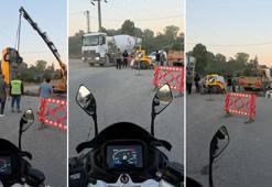 Arnavutköy'de taksi İSKİ ekiplerince açılan çukura düştü