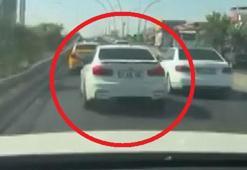 Trafikte otomobiliyle makas attı; o anlar kamerada
