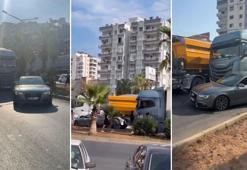 Tartıştığı sürücünün otomobiline TIR ile çarptı