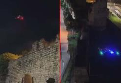 Fatih’te açık alanda alkol içenlere polis dronundan uyarı