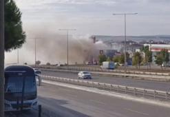 Silivri'de iş yerinde çıkan yangın akaryakıt istasyonuna sıçramadan söndürüldü
