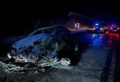 Kayseri’de çarpışan motosiklet ile otomobil yandı: 2 yaralı