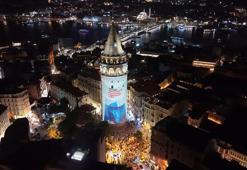 Dezenformasyonla mücadele mesajları Galata Kulesi’ne yansıtıldı