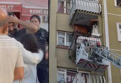 Bahçelievler'de balkondan düşen parçalar yayanın başına isabet etti