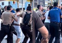 İnşaatta başlayan kavga polis merkezi önünde devam etti