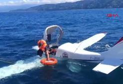 Gürcistan'dan kalkan küçük uçak, Rize açıklarında denize acil iniş yaptı; kurtarma anları kamerada