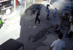 Konya'da iş yerinde patlama anı kamerada