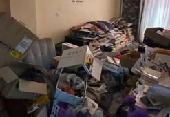 Kötü koku gelen evden 1 ton atık çıktı