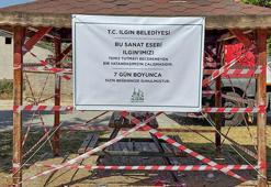 Belediye kirli bırakılan kameriyeyi 7 gün süreyle kullanıma kapattı