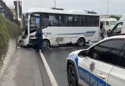 Avcılar'da servis midibüsü kaza yaptı: 9 yaralı