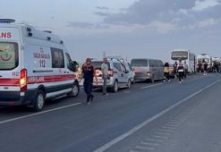 Kum fırtınasında zincirleme kaza; 16 yaralı